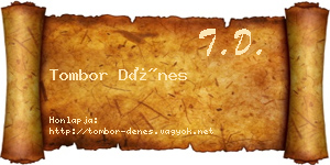 Tombor Dénes névjegykártya
