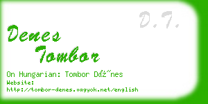 denes tombor business card